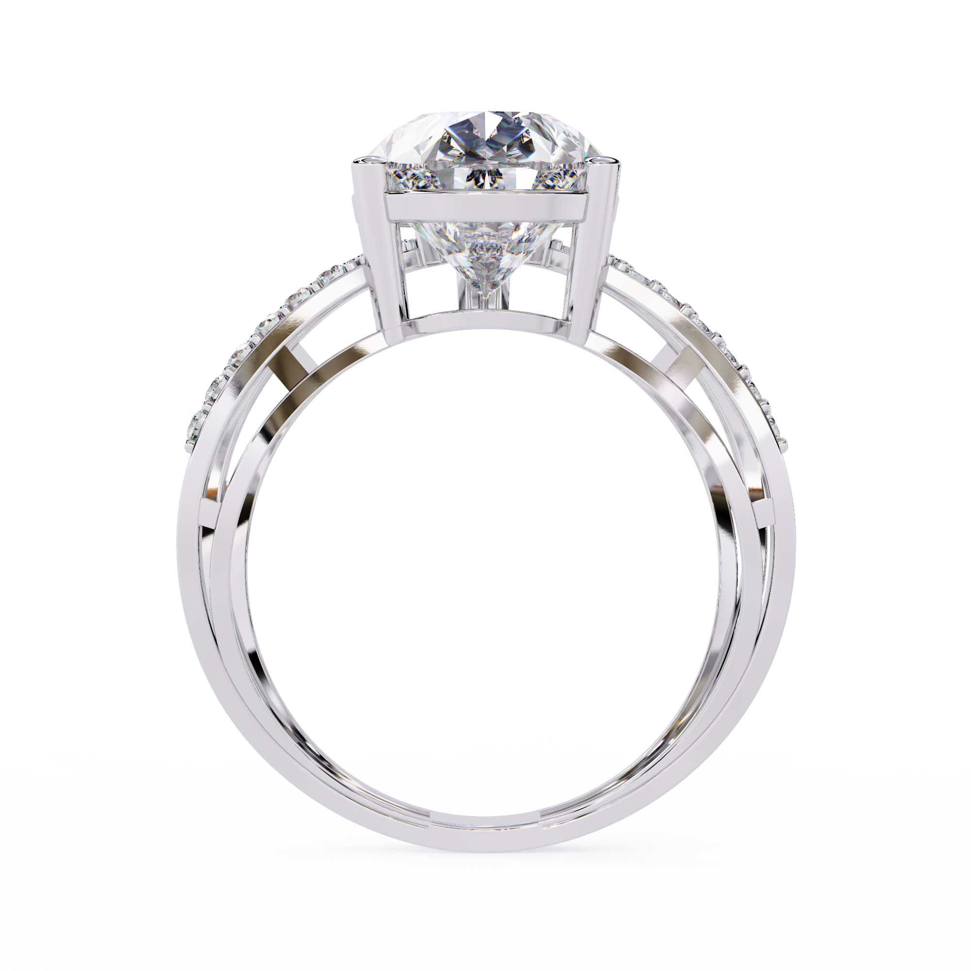 4.62 CT Twisted Lab Grown Diamond Ring – 14K Yellow Gold